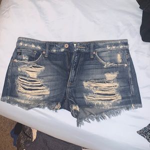 Ripped jean shorts